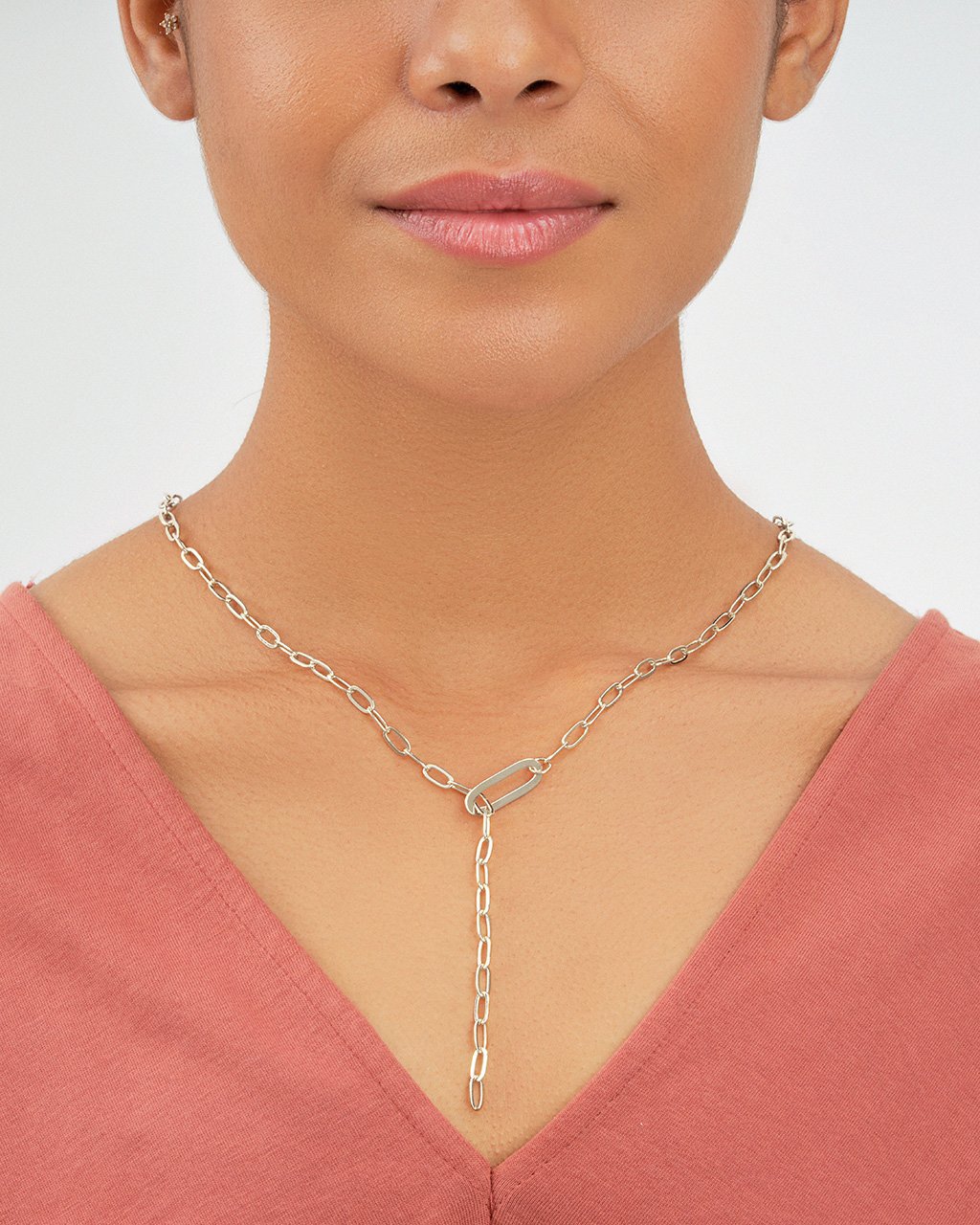 Wedding Jewelry - Silver CZ Bridal Lariat Necklace | ADORA by Simona